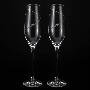 Svadobné poháre SWAROVSKI Elements flétna